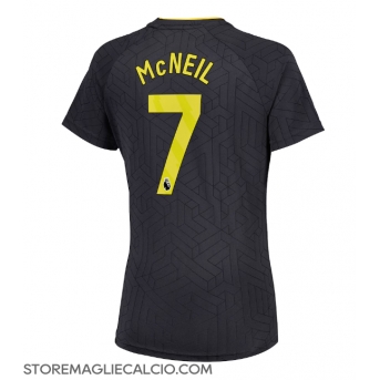 Everton Dwight McNeil #7 Maglia Gara Trasferta Repliche 2024-25 Donna Maniche Corte